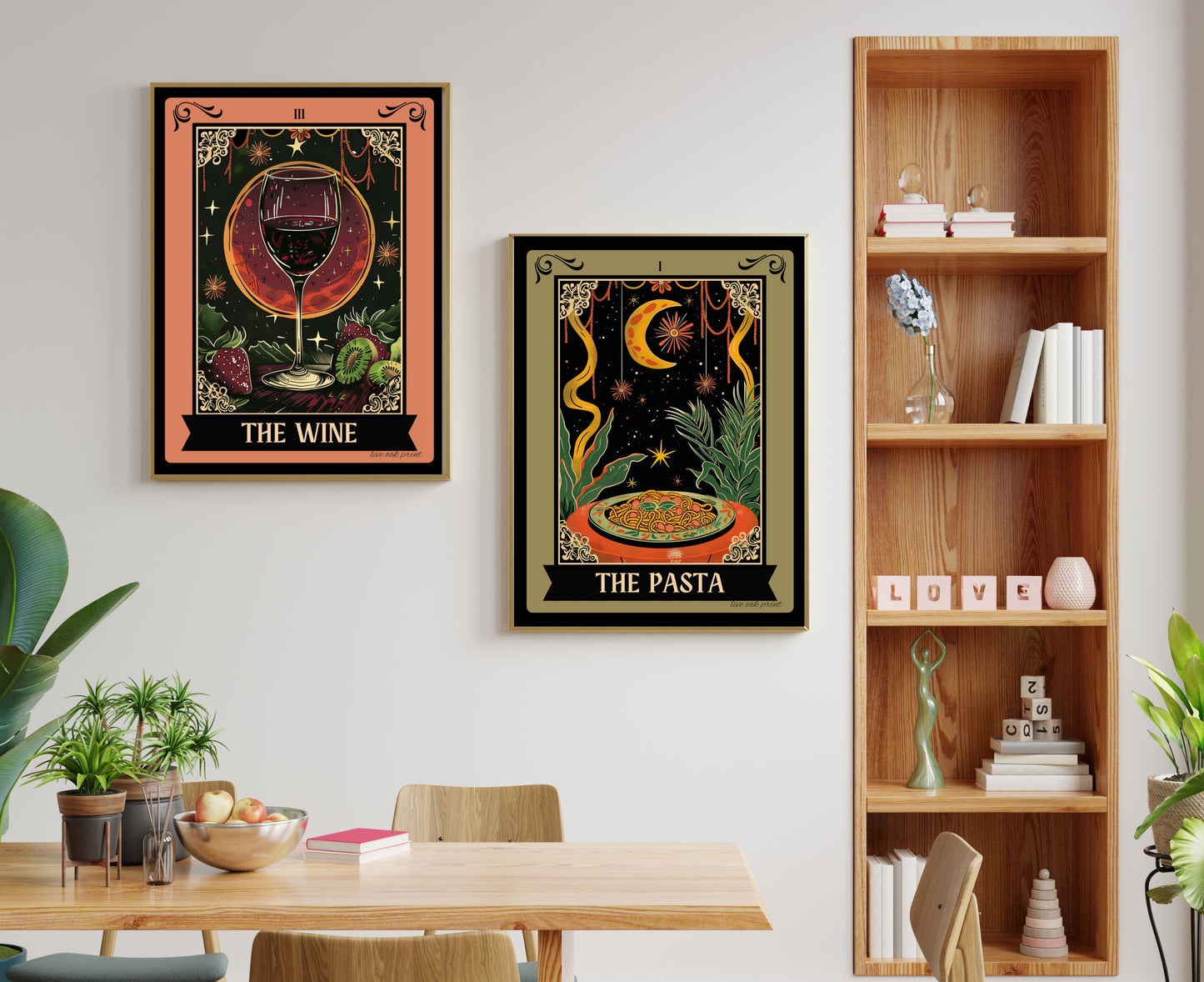 The Wine Tarot Card - Wine Kitchen Sign - Witchy Kitchen Art - Witchy Kitchen Sign - Wine Bar Sign - Wine Lover Gift - Wine Art Print