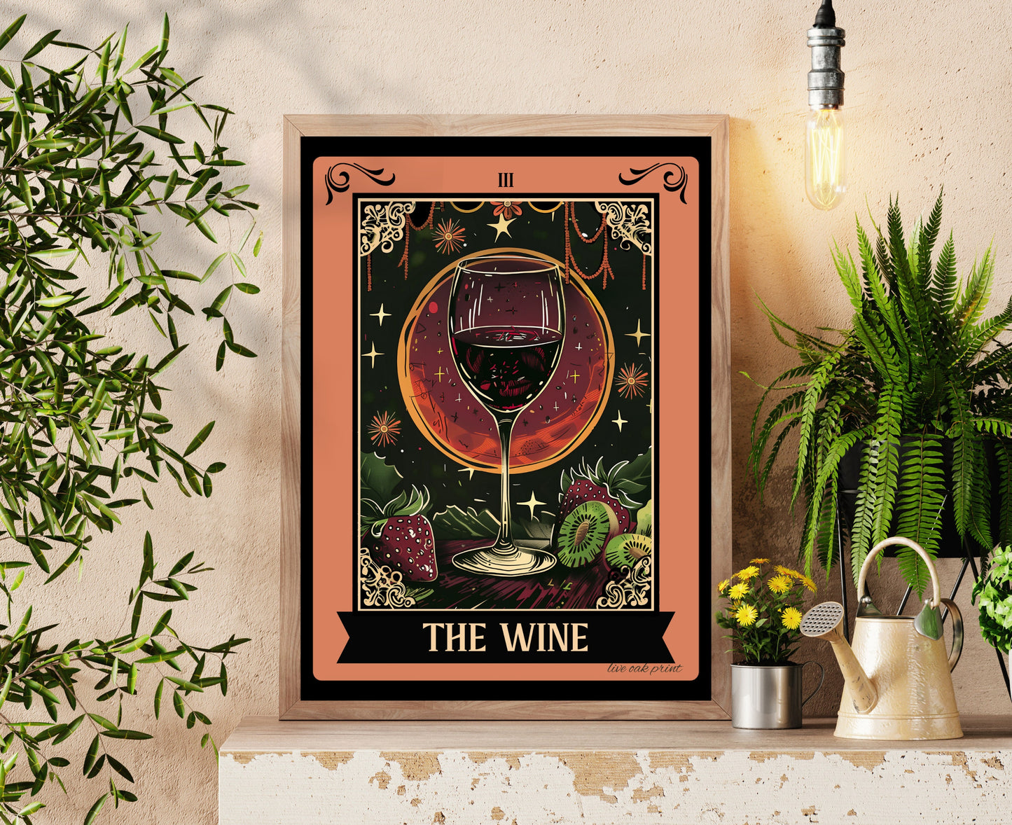 The Wine Tarot Card - Wine Kitchen Sign - Witchy Kitchen Art - Witchy Kitchen Sign - Wine Bar Sign - Wine Lover Gift - Wine Art Print