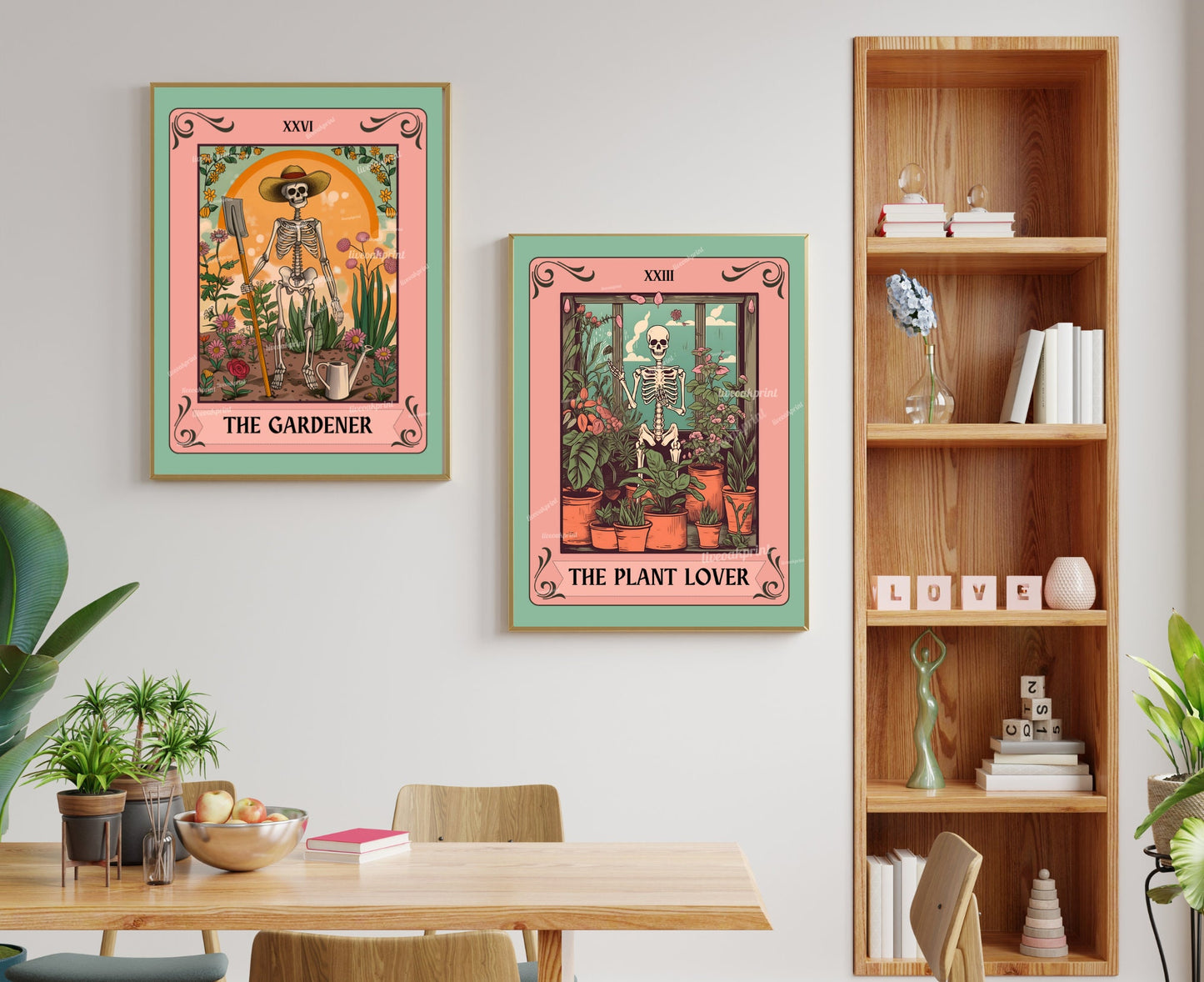 The Gardener Tarot Card - UNFRAMED - Plant Mom Tarot Print - Garden Wall Art - Floral Gardening Wall Art - Gardener Gift