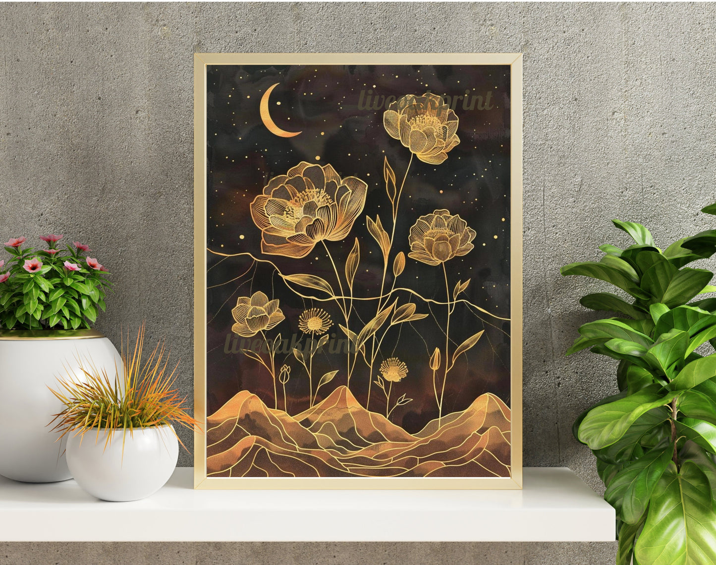 Gold and Black Flowers