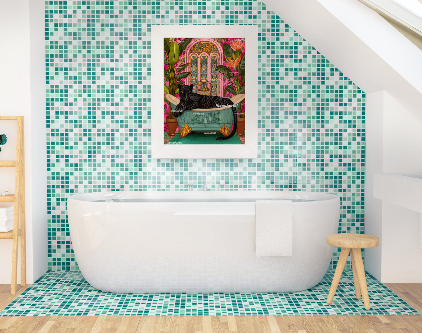 Black Panther In A Bathtub In A Luxury Bathroom