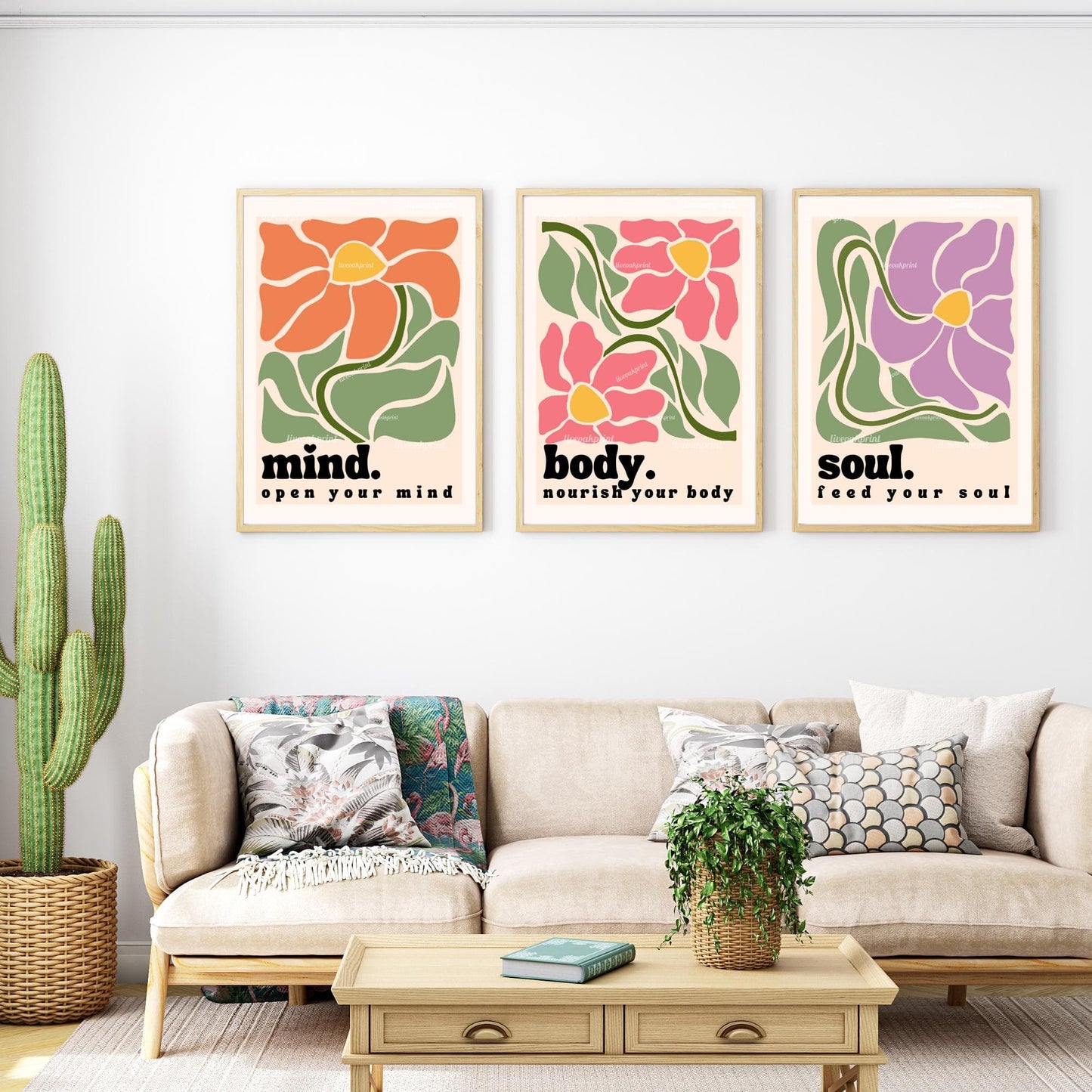 Mind Body Soul Wall Art Set