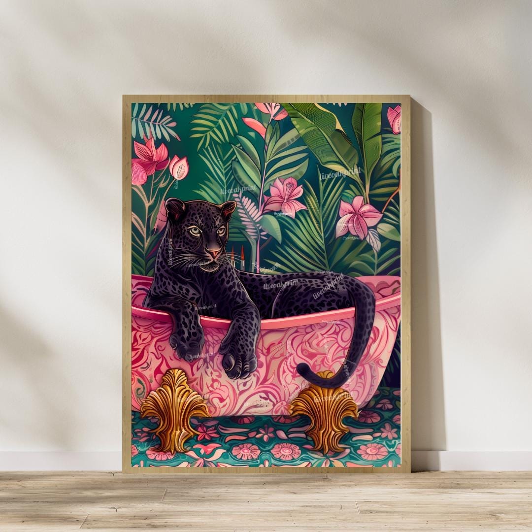 Black Panther & Tiger in Bathtub