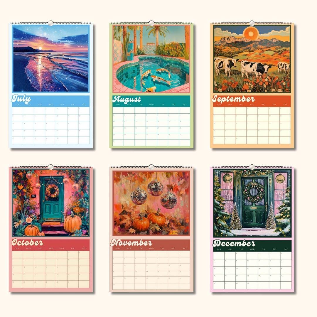 Dopamine Decor Academic Wall Calendar 2025–2026 – July Start Mid Year Planner – School Year Wall Art – Teacher Gift – Colorful Calendar