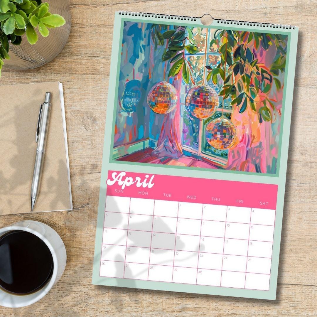 Dopamine Decor Academic Wall Calendar 2025–2026 – July Start Mid Year Planner – School Year Wall Art – Teacher Gift – Colorful Calendar