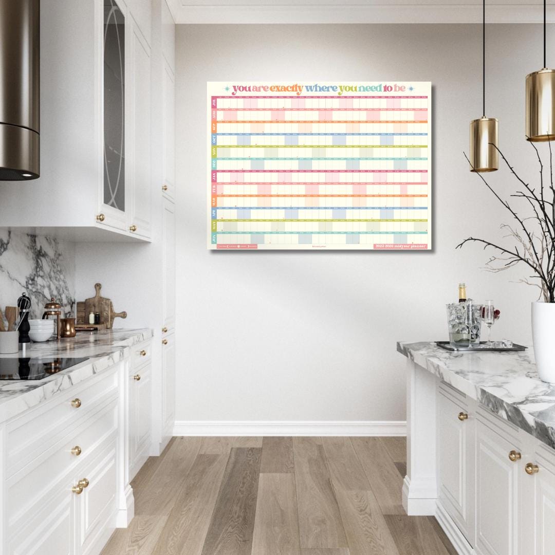 You Are Exactly Where You Need To Be Wall Planner – Pastel Mid Year Calendar 2025–2026 – July Start Academic Planner – Colorful Aesthetic