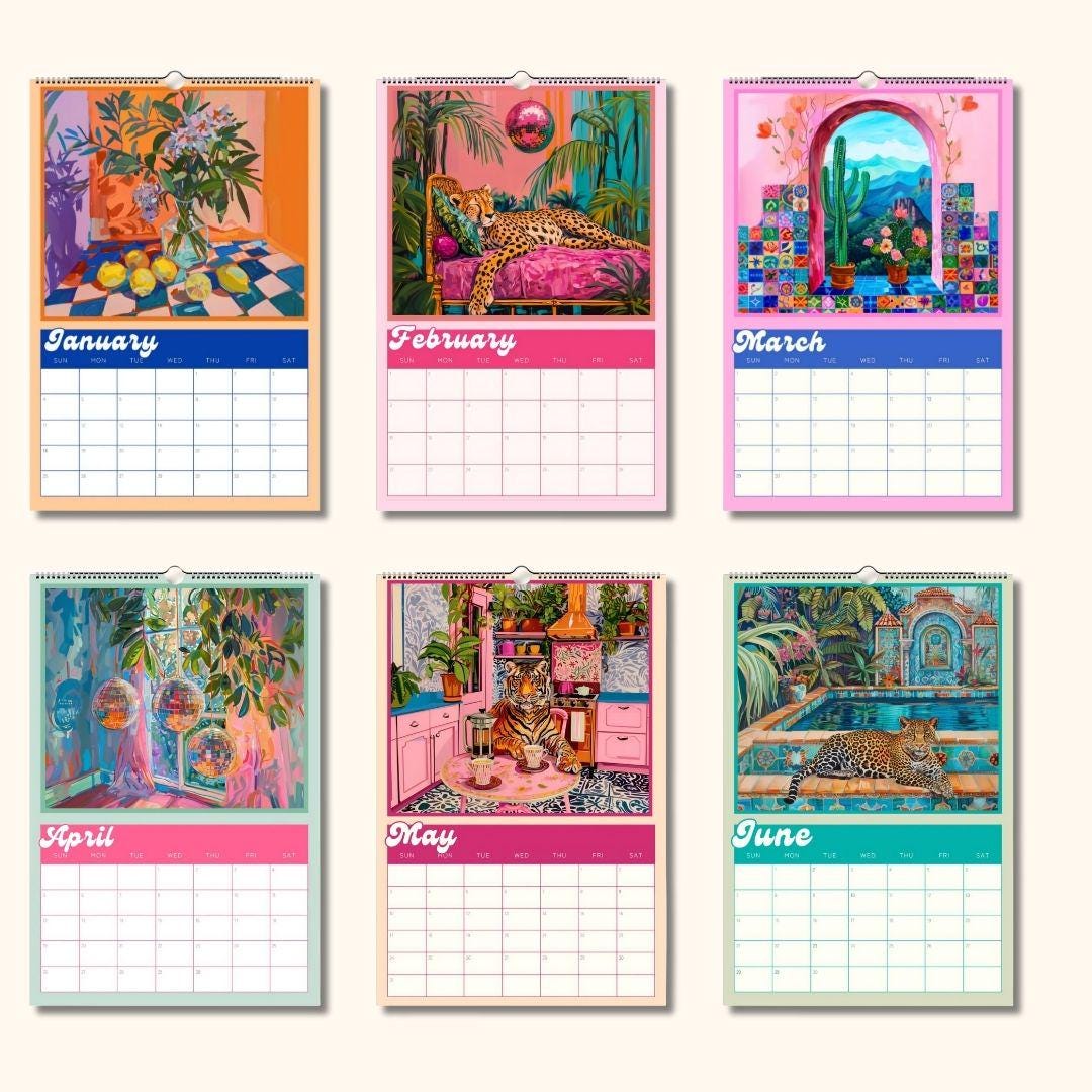 Dopamine Decor Academic Wall Calendar 2025–2026 – July Start Mid Year Planner – School Year Wall Art – Teacher Gift – Colorful Calendar