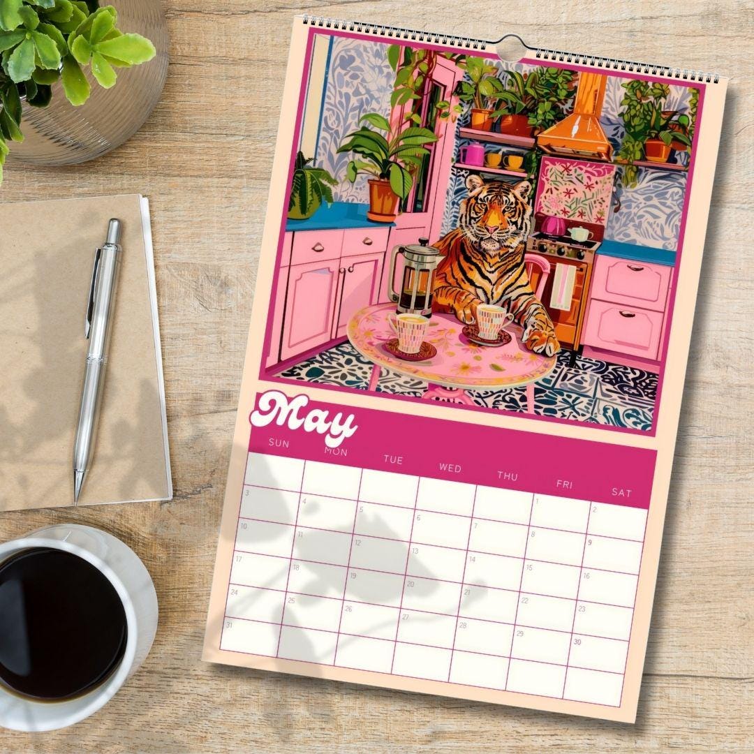 Dopamine Decor Academic Wall Calendar 2025–2026 – July Start Mid Year Planner – School Year Wall Art – Teacher Gift – Colorful Calendar