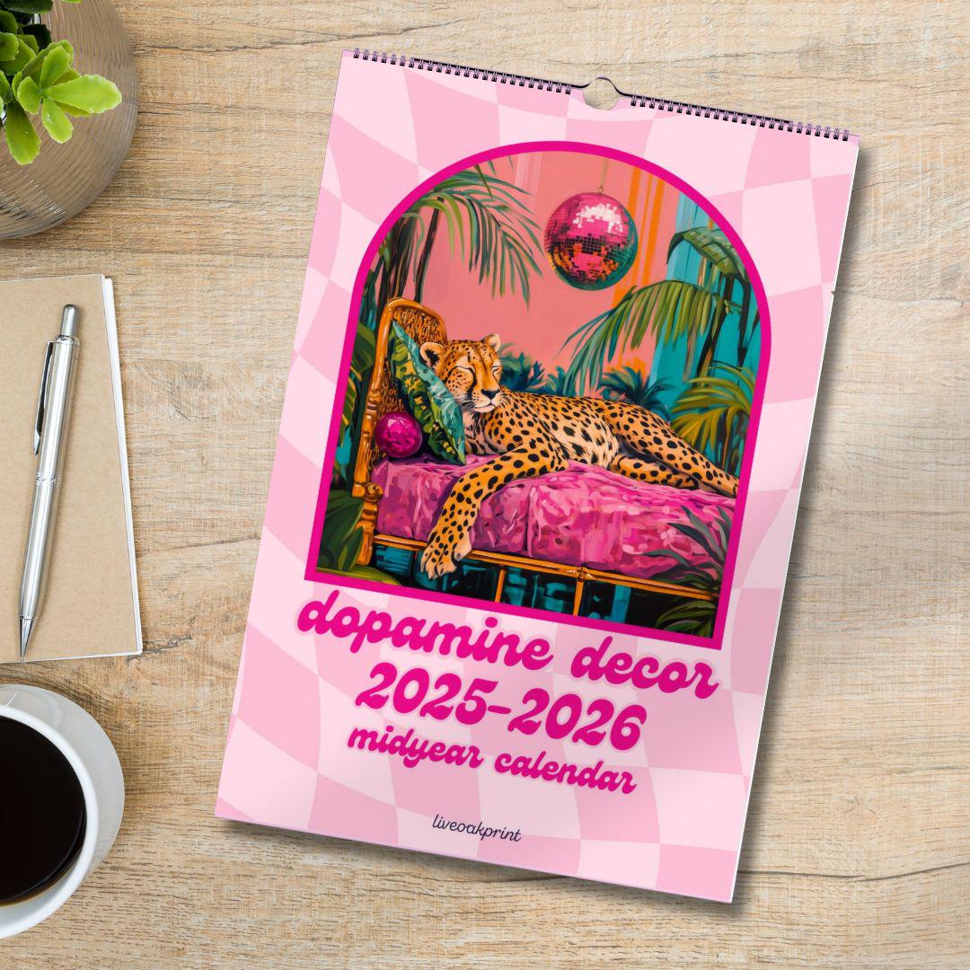 Dopamine Decor Academic Wall Calendar 2025–2026 – July Start Mid Year Planner – School Year Wall Art – Teacher Gift – Colorful Calendar