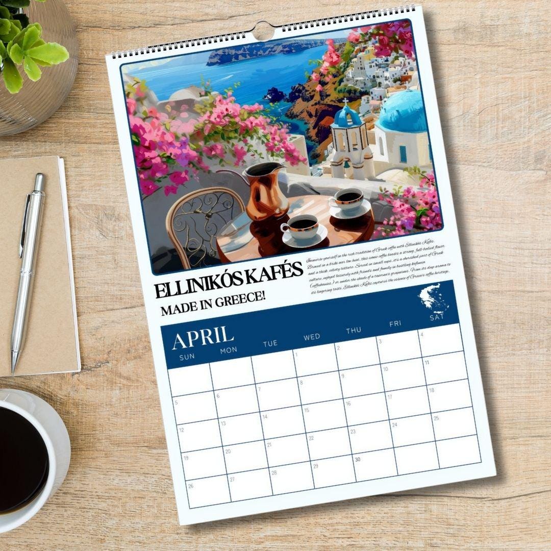 2025–2026 Mid Year Coffee Calendar – Coffee Around the World Wall Calendar – July Start Academic Planner – Travel Gift for Coffee Lovers