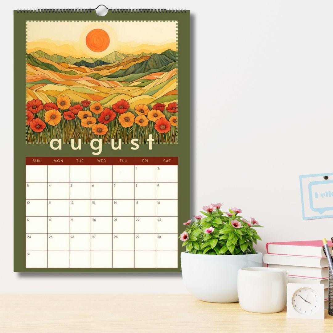 Mountain Views Calendar 2025–2026 – Mid Year Wall Calendar – July Start Academic Planner – Nature Wall Art – Gift for Hikers Outdoor Lovers