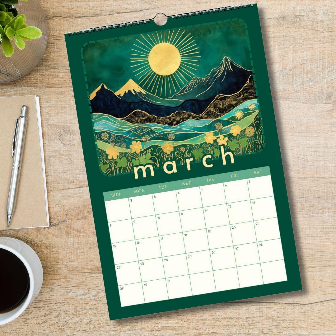 Mountain Views Calendar 2025–2026 – Mid Year Wall Calendar – July Start Academic Planner – Nature Wall Art – Gift for Hikers Outdoor Lovers