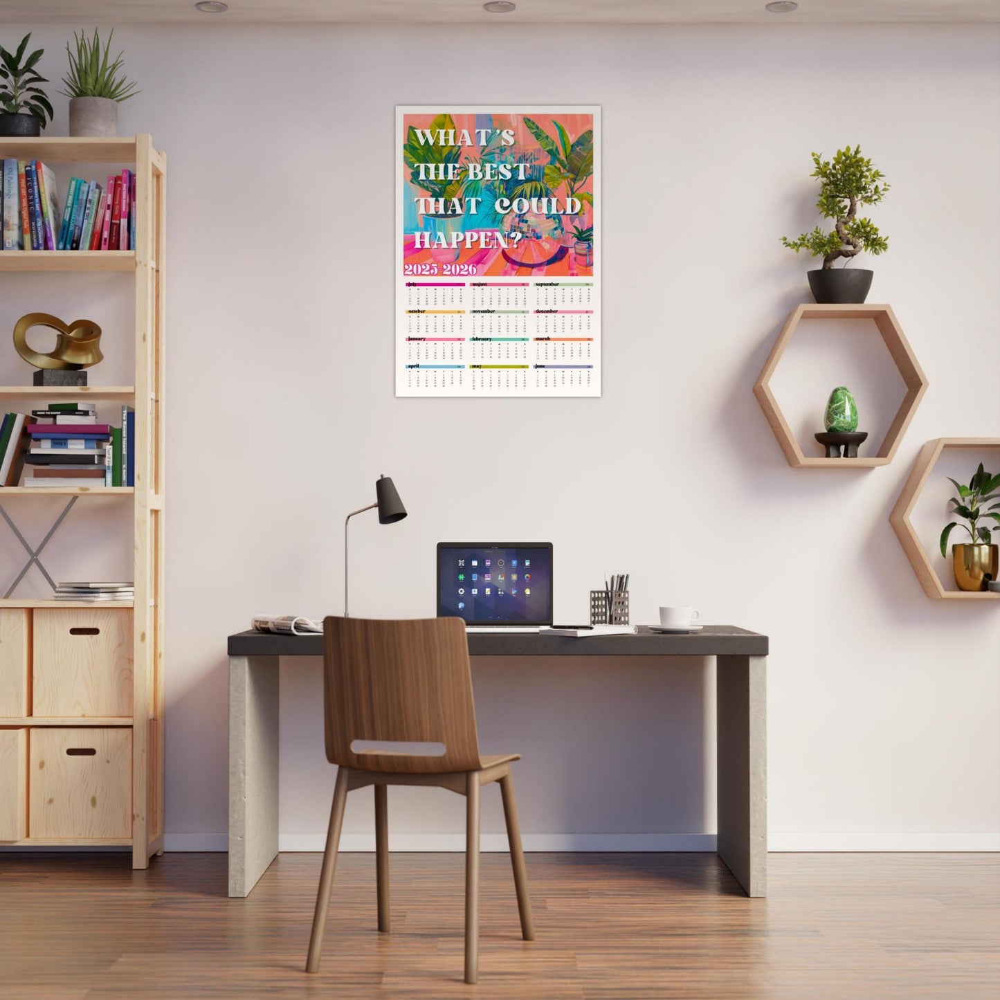 2025–2026 Wall Calendar – What’s the Best That Can Happen – July Start Academic Calendar – Mid Year Teacher Calendar – Year at a Glance