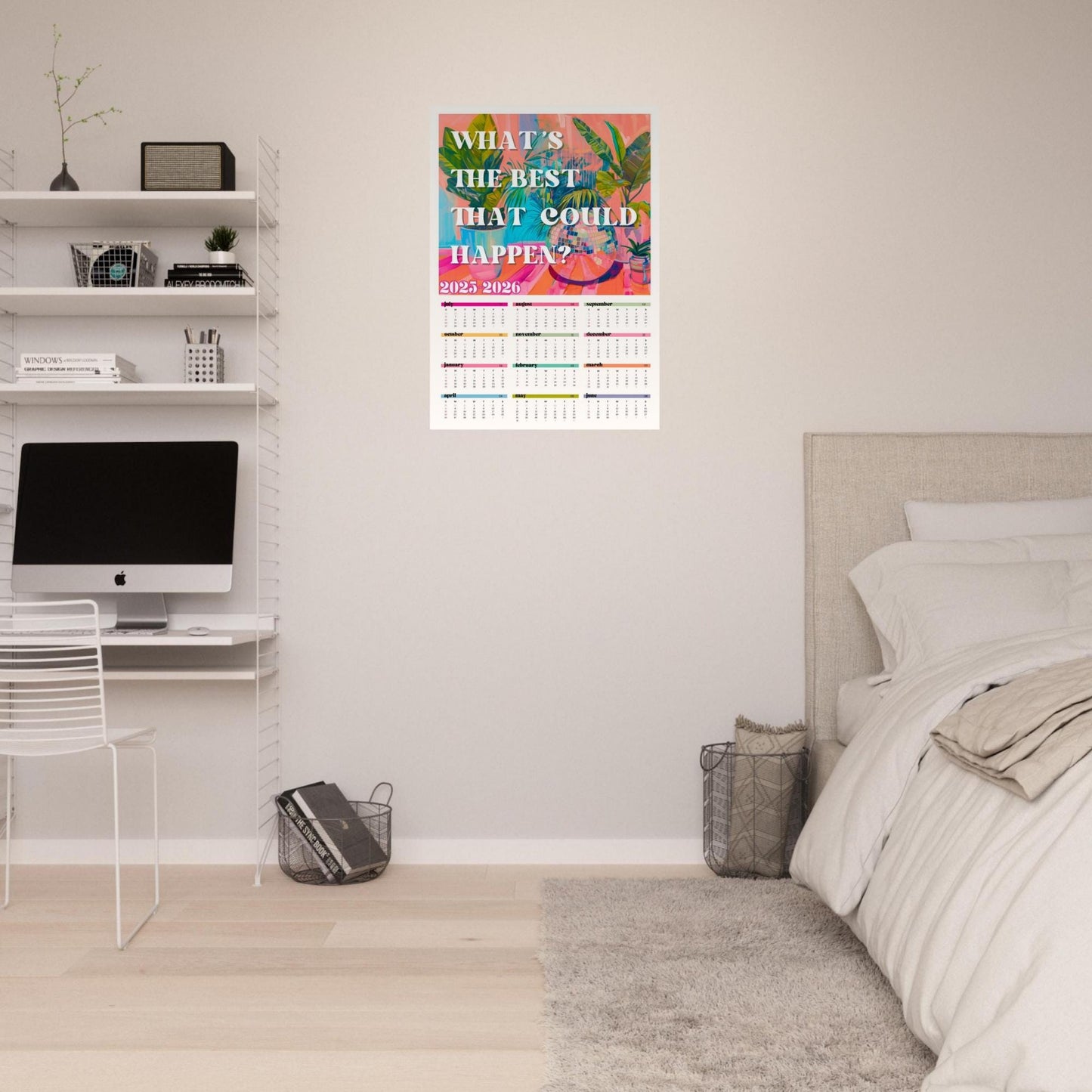 2025–2026 Wall Calendar – What’s the Best That Can Happen – July Start Academic Calendar – Mid Year Teacher Calendar – Year at a Glance