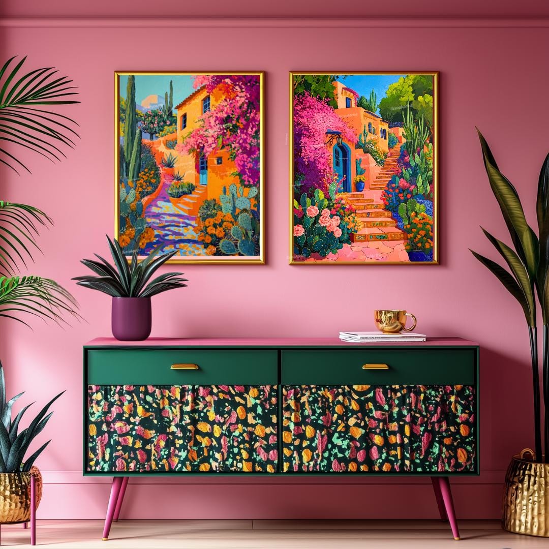 Set Of 2 Vibrant Mexican Art Prints