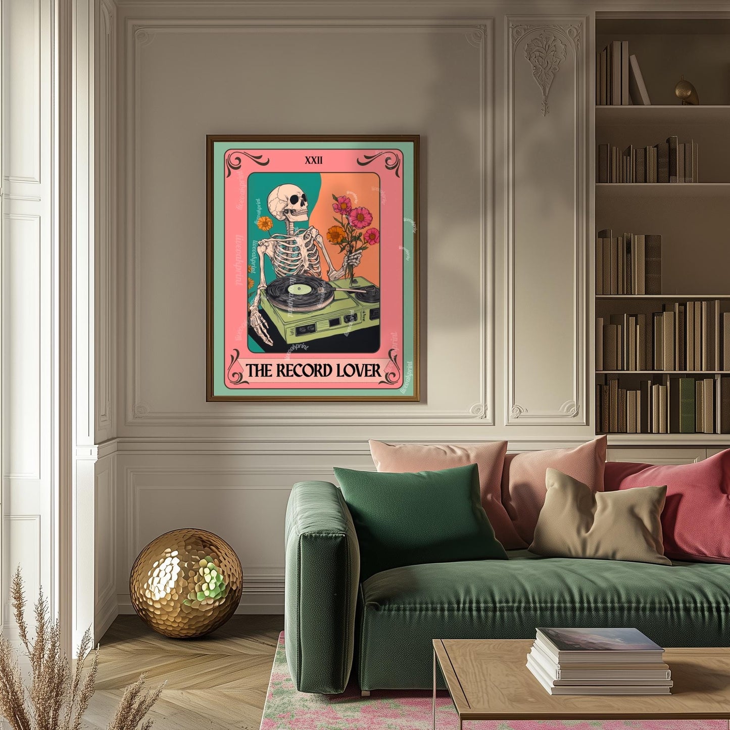 Records Wall Art – Vinyl Wall Print Music Nook Decor Boho Wall Art Midcentury Decor for Living Room Music Lover Gift Record Vinyl Gift Idea