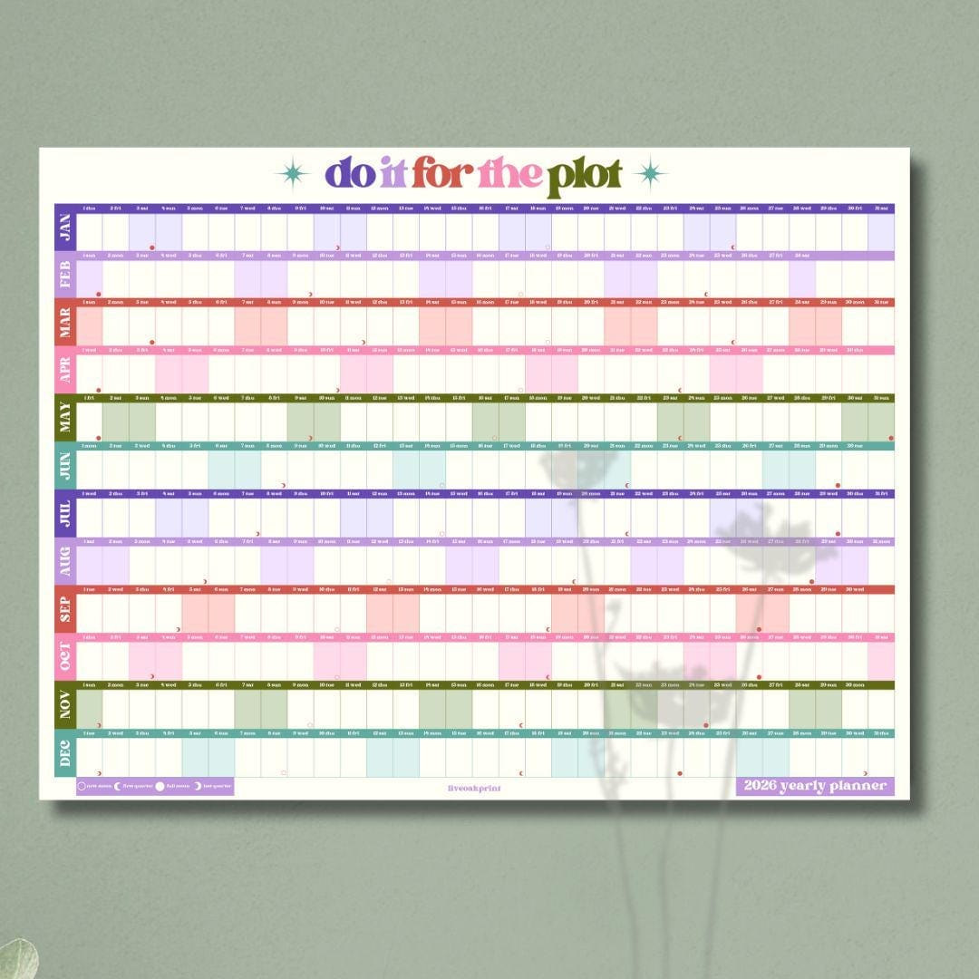 Do It For The Plot 2026 Wall Planner - Large Yearly Wall Calendar