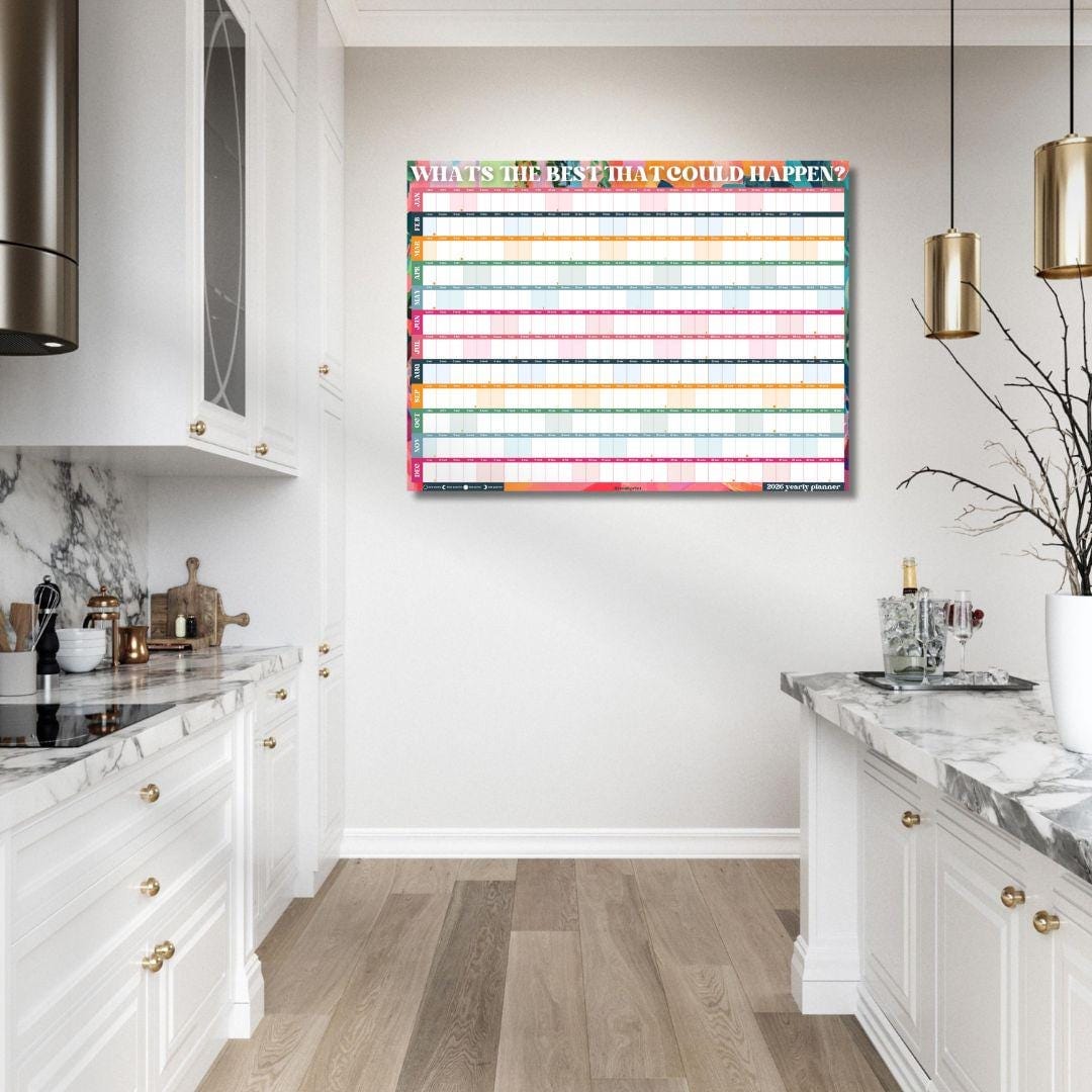 2026 Year Wall Planner: What's the Best That Can Happen? - Colorful One Page Planner