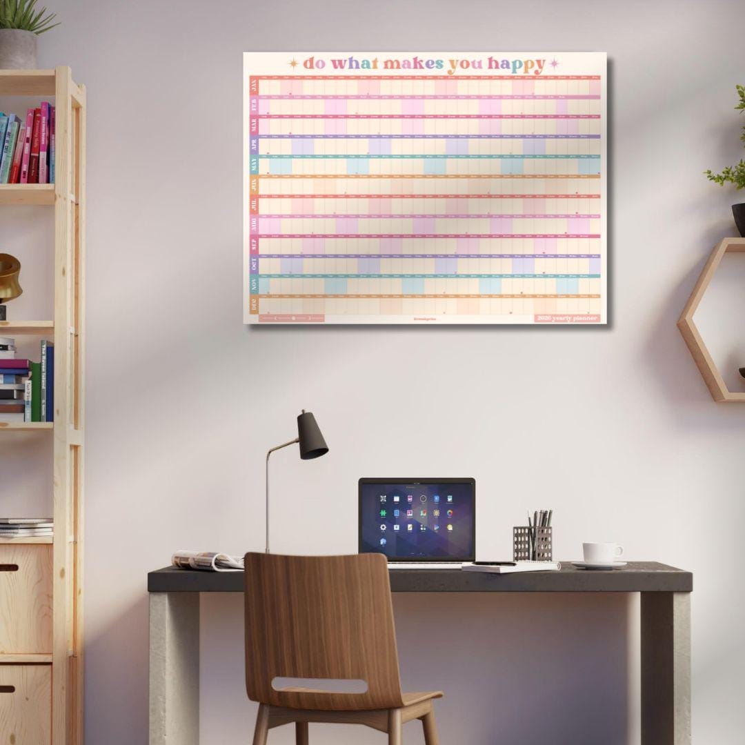 Bright Pastels 2026 Year Wall Planner