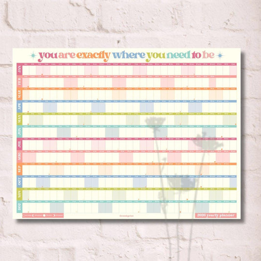 Colorful 2026 Year Wall Planner - Large One Page Planner