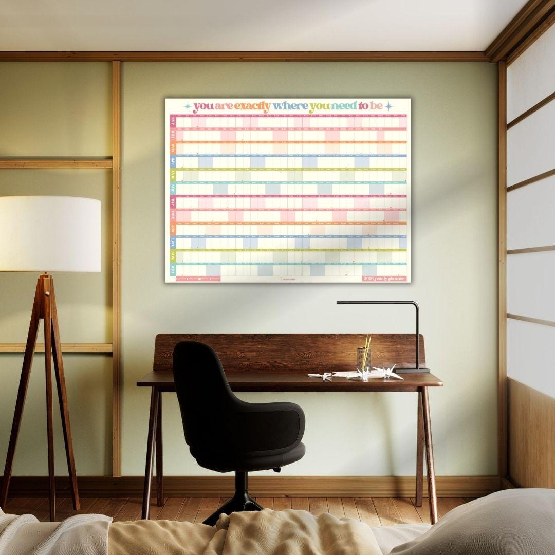 Colorful 2026 Year Wall Planner - Large One Page Planner