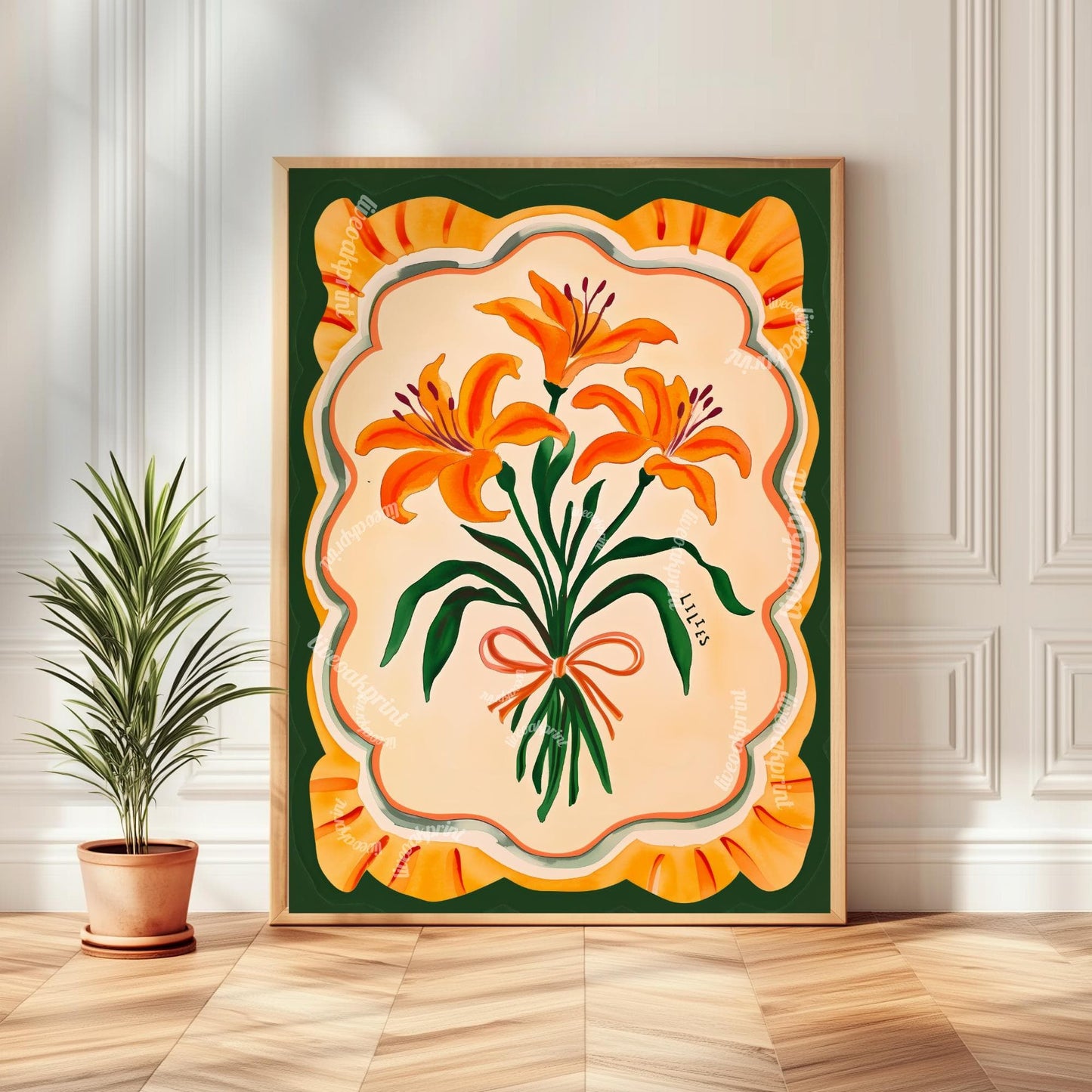 Retro Lilies Wall Art