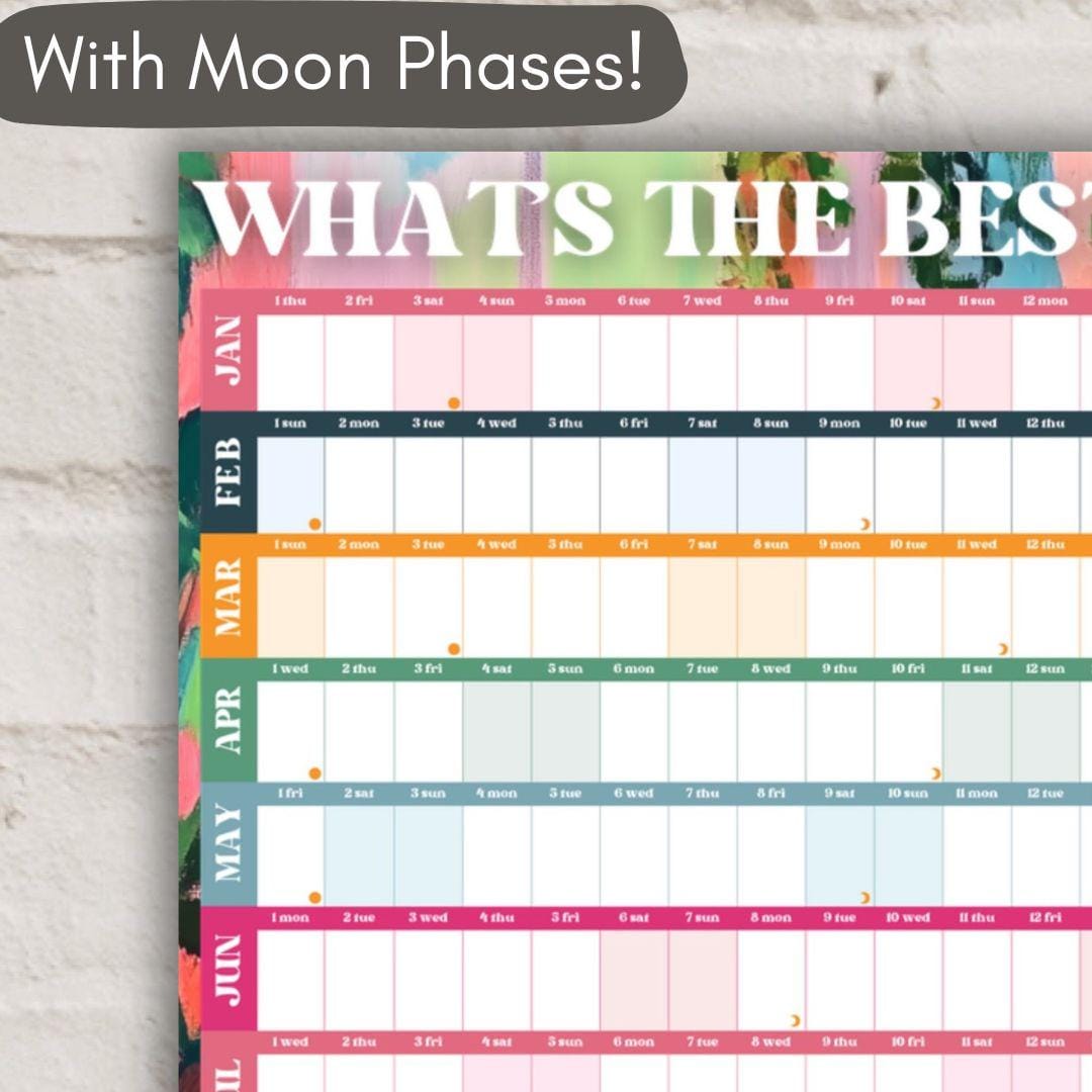2026 Year Wall Planner: What's the Best That Can Happen? - Colorful One Page Planner
