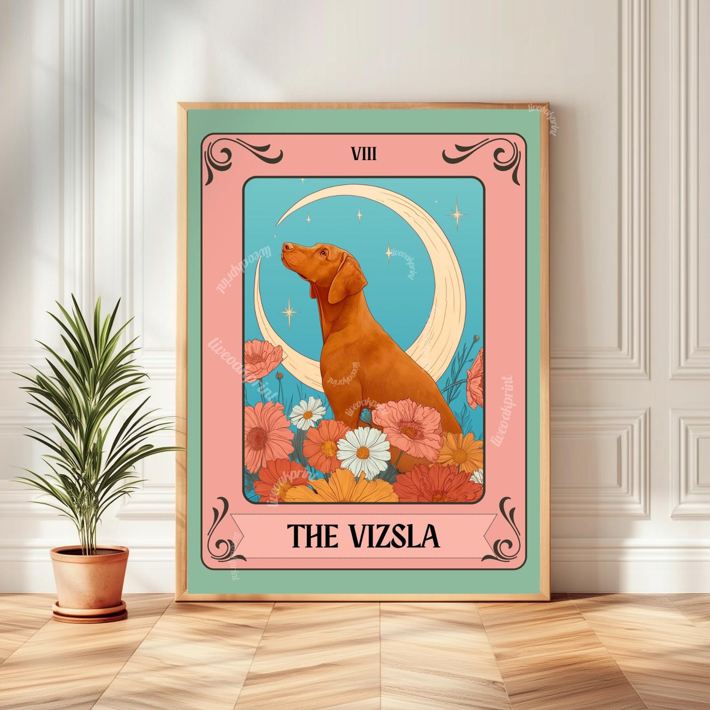 The Vizsla Tarot Card Art Print - Vizsla Wall Art Dog Owner Gift Vizsla Gift Ideas
