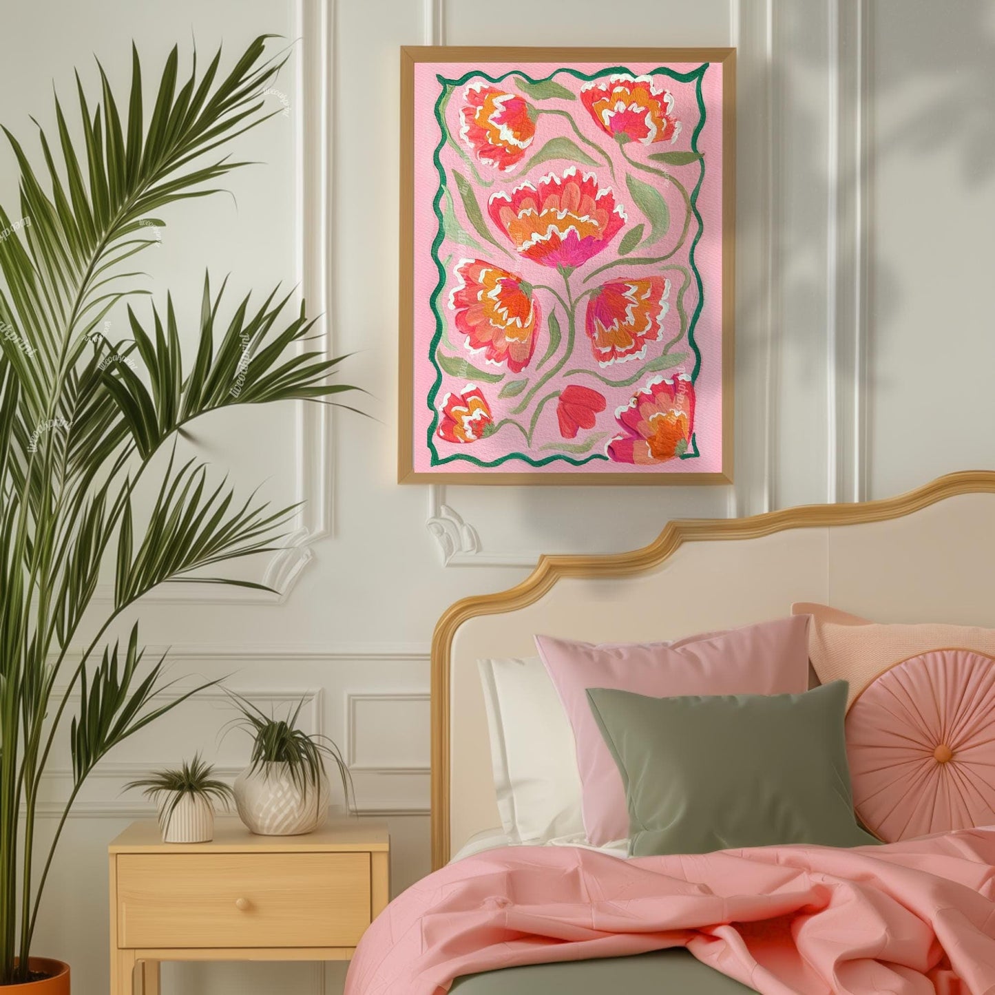 Pink Zinnias Art Print