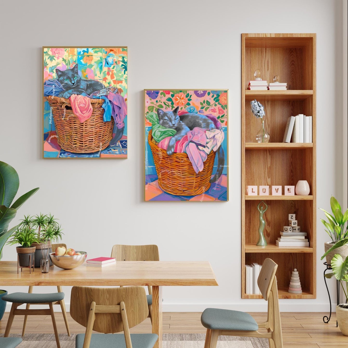 Russian Blue Cat Laundry Print