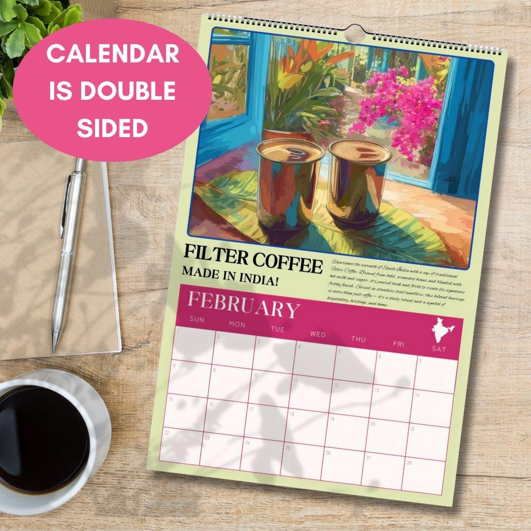2026 Wall Calendar: Coffee Around the World – Coffee Wall Calendar – Coffee Gift Ideas