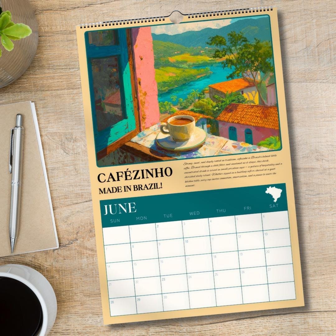 2026 Wall Calendar: Coffee Around the World – Coffee Wall Calendar – Coffee Gift Ideas