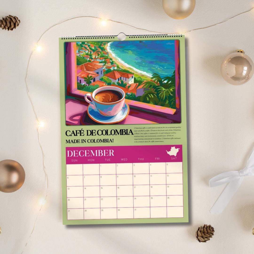 2026 Wall Calendar: Coffee Around the World – Coffee Wall Calendar – Coffee Gift Ideas