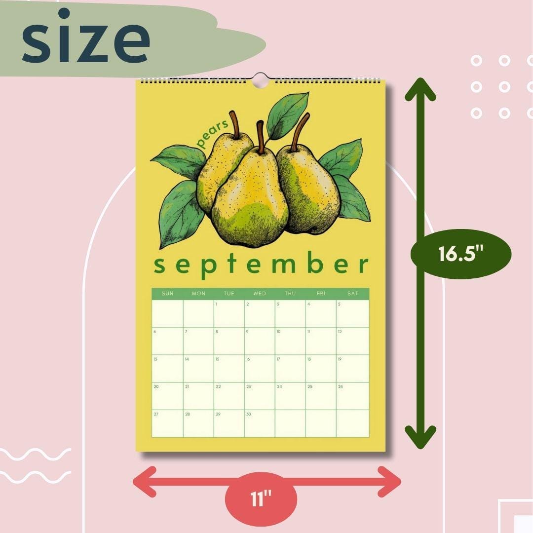 2026 Wall Calendar: Seasonal Produce Calendar – 2026 Kitchen Calendar