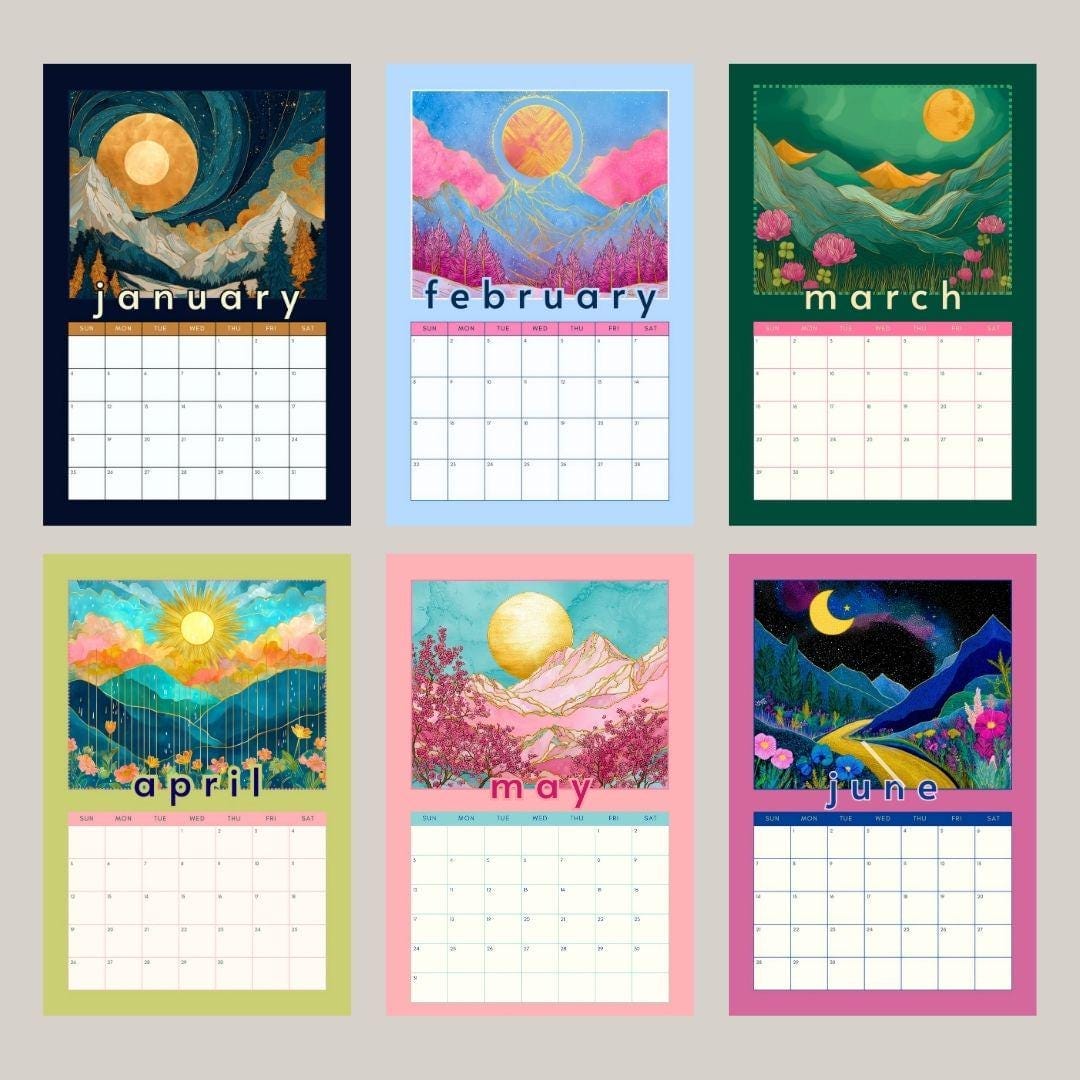 2026 Mountain Wall Calendar - Colorful 2026 Calendar - Nature Lover Gift