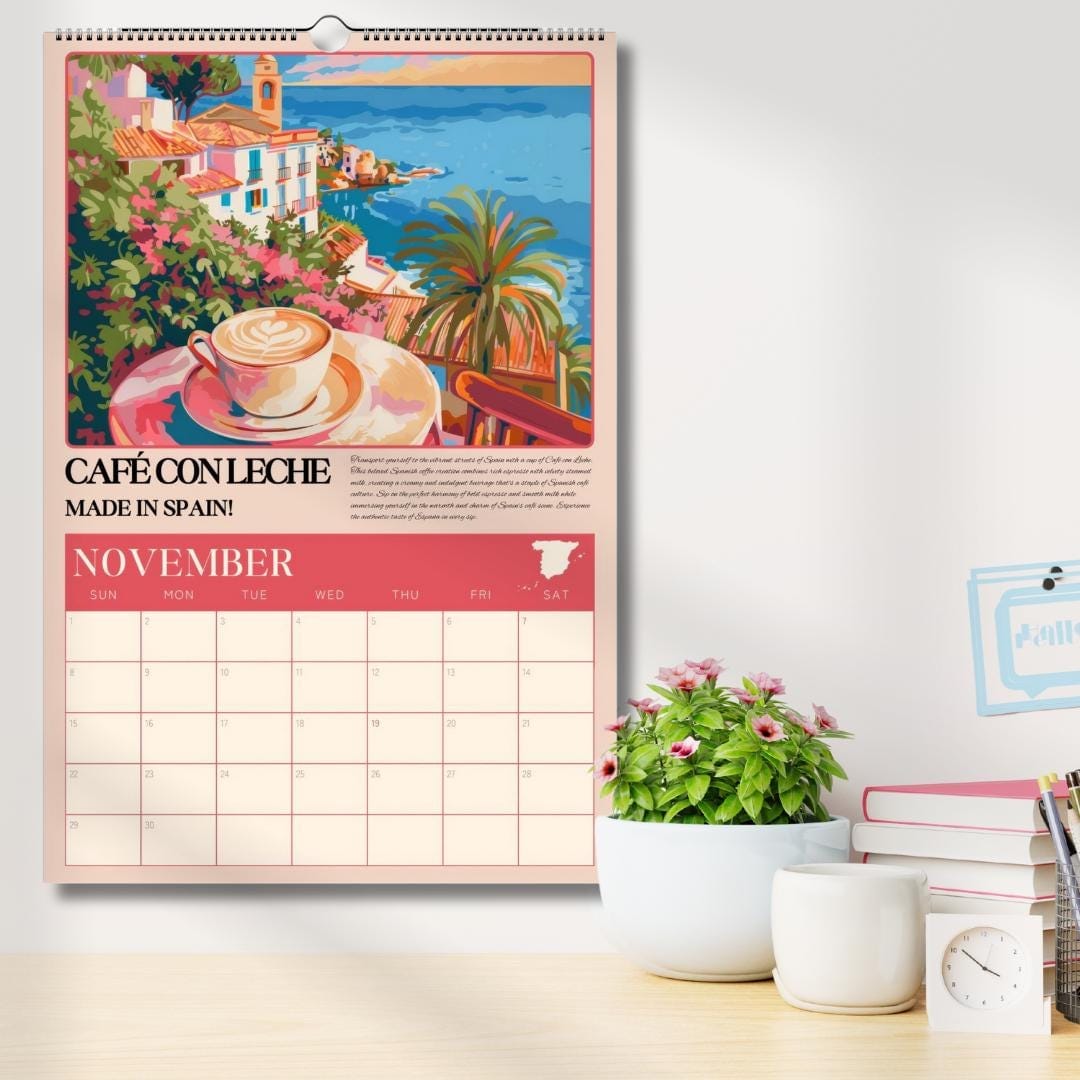 2026 Wall Calendar: Coffee Around the World – Coffee Wall Calendar – Coffee Gift Ideas