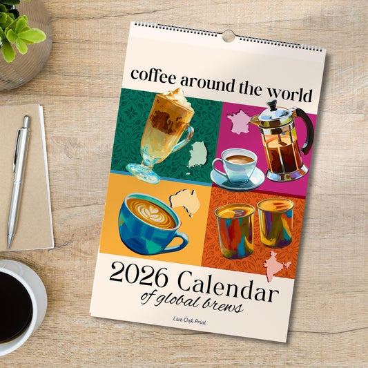 2026 Wall Calendar: Coffee Around the World – Coffee Wall Calendar – Coffee Gift Ideas