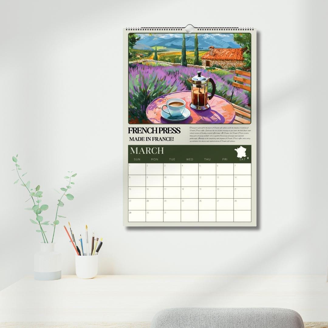 2026 Wall Calendar: Coffee Around the World – Coffee Wall Calendar – Coffee Gift Ideas