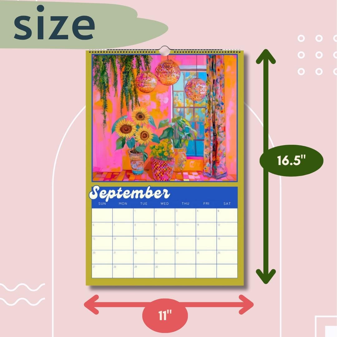 2026 Wall Calendar: Dopamine Decor - Funky Colorful Wall Calendar - Gift Idea for Friend, Mom, or Sister