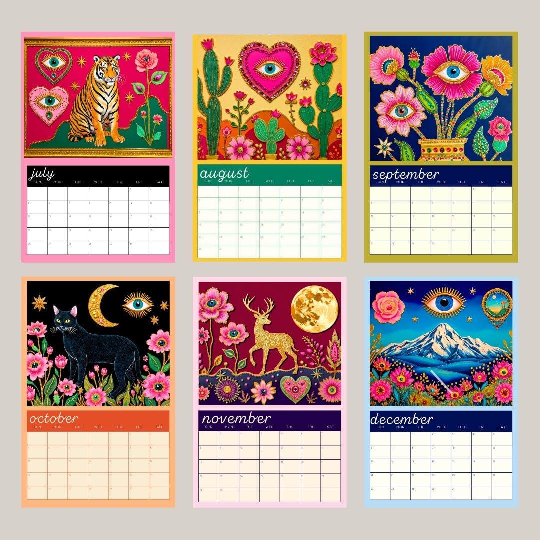 Surreal 2026 Wall Calendar: Sacred Hearts and Golden Eyes