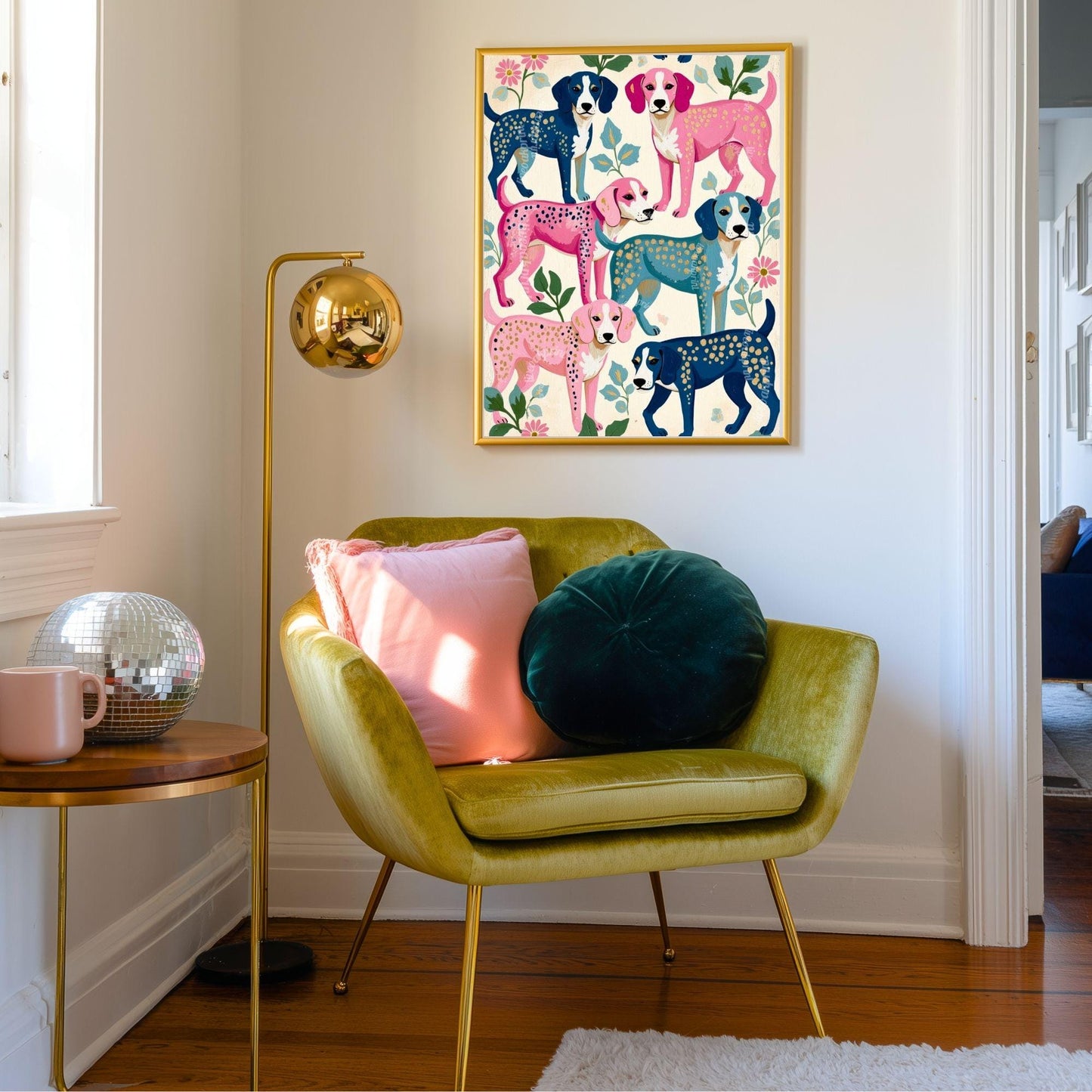 Colorful Beagle Art Print | Beagle Gift Idea Whimsical Dog Wall Art Gift for Dog Lovers | Modern Maximalist Pet Decor | Framed or Unframed