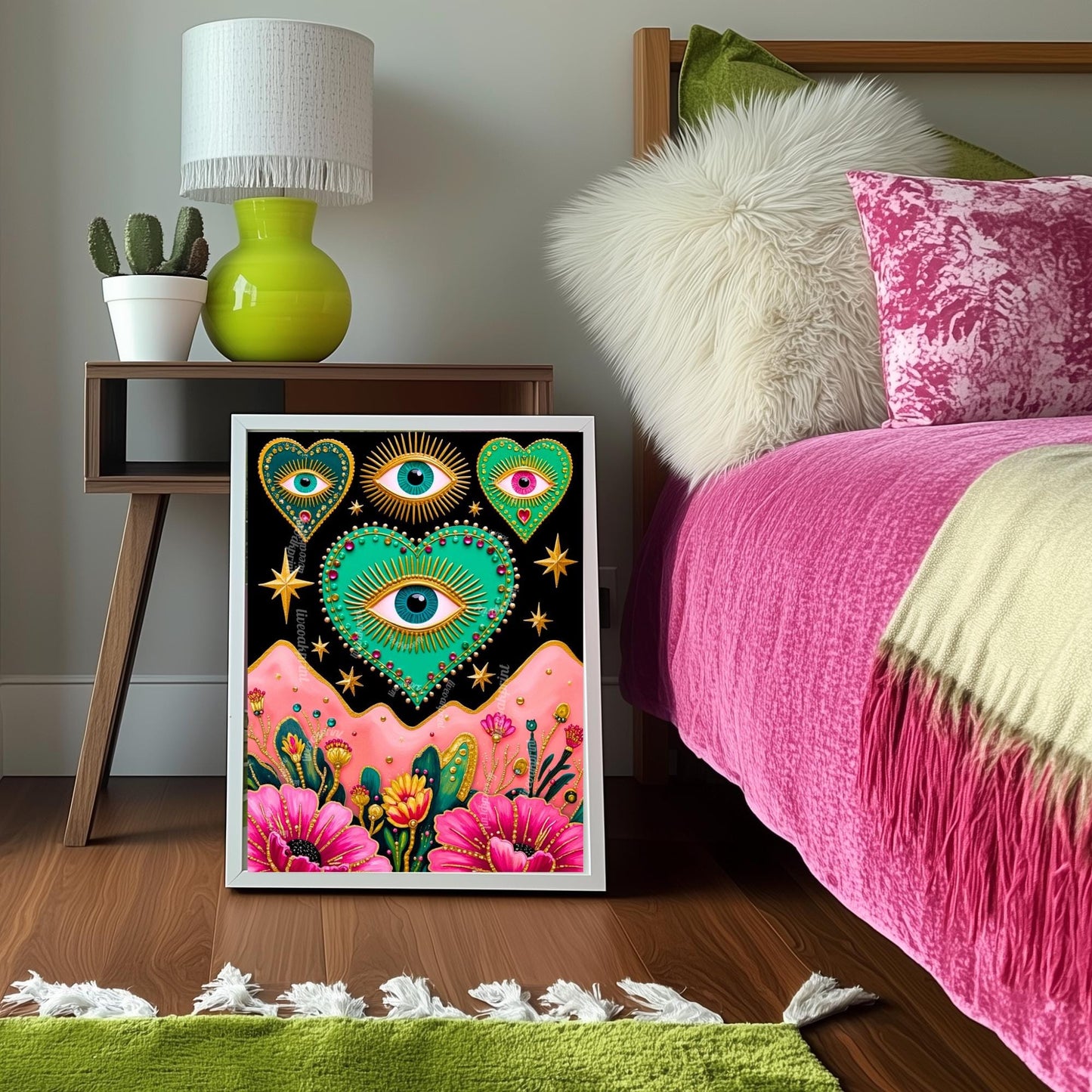 Celestial Heart and Mountains Art Print