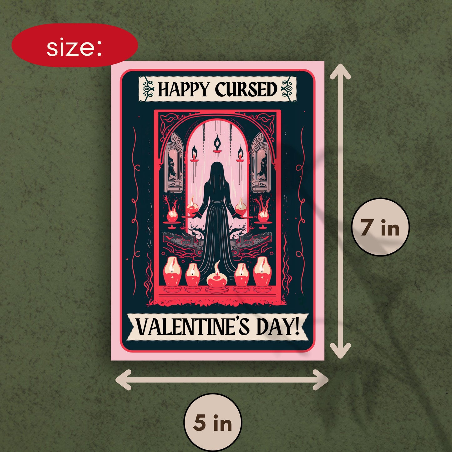 Happy Cursed Valentines Day Greeting Cards - Cursed Valentines For Friends Gothic Valentines Day Cards Pack of 10 (5x7") Cards