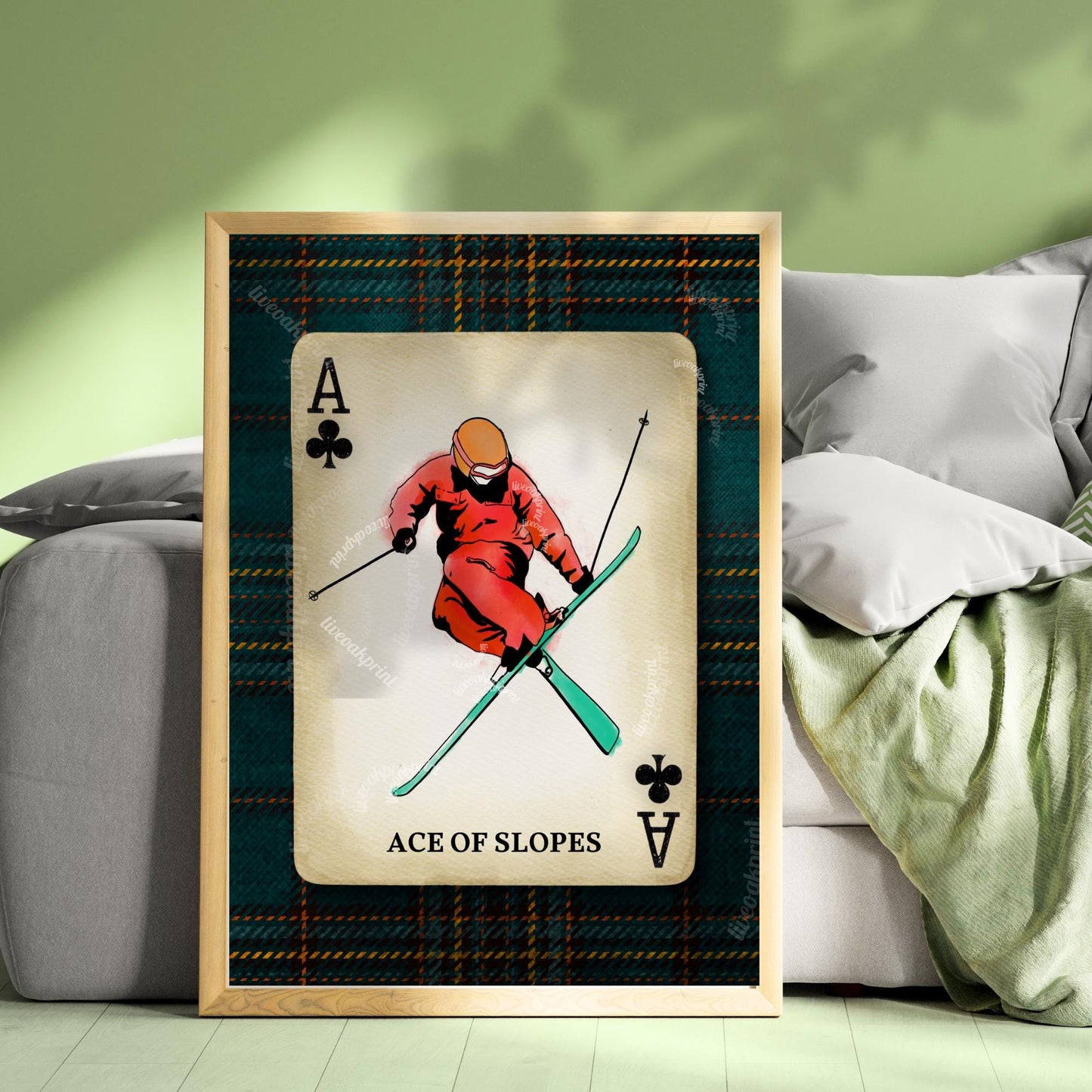 Vintage Ski Wall Art - Retro Skiing Art Print Ski Lodge Decor Skier Gift Idea Skiing Artwork Winter Wall Art