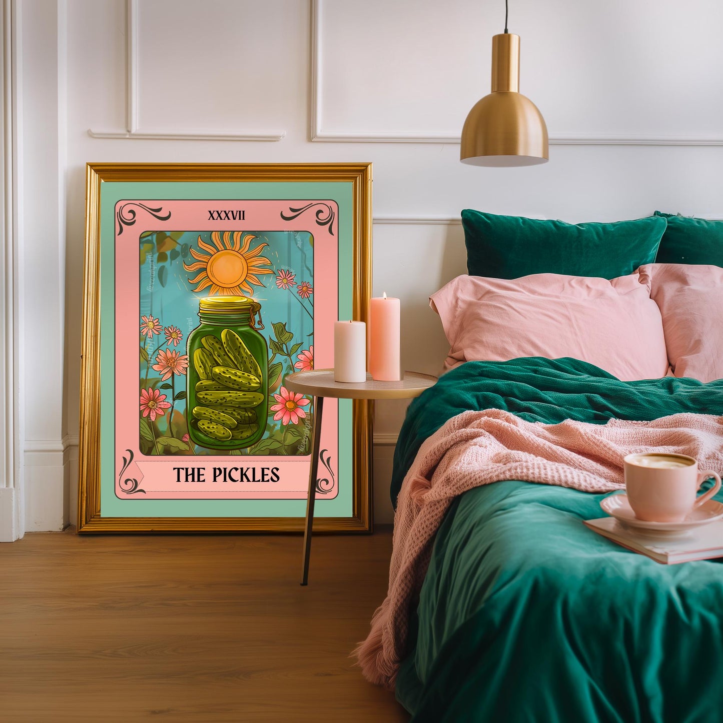 The Pickles Tarot Card Print – Funny Kitchen Wall Art Pickle Lover Gift Witch Decor Colorful Kitchen Print