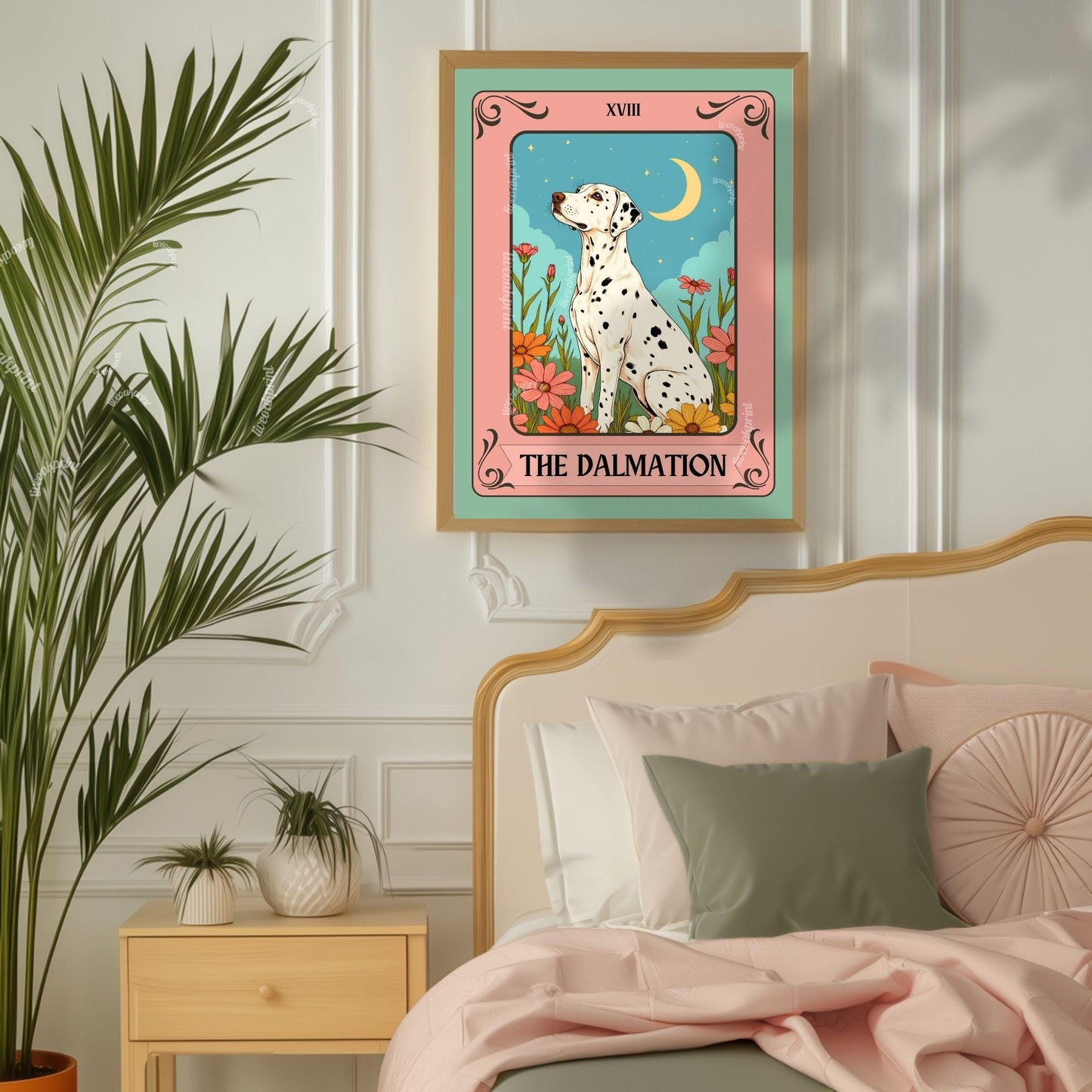 Dalmatian Tarot Card Print – The Dalmatian Dog Lover Gift Mystical Wall Art Vintage Tarot Dog Memorial Spiritual Decor