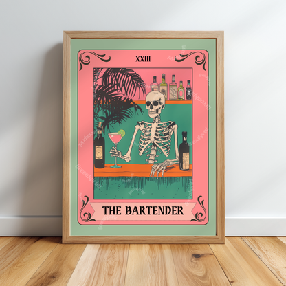 The Bartender Tarot Card Print