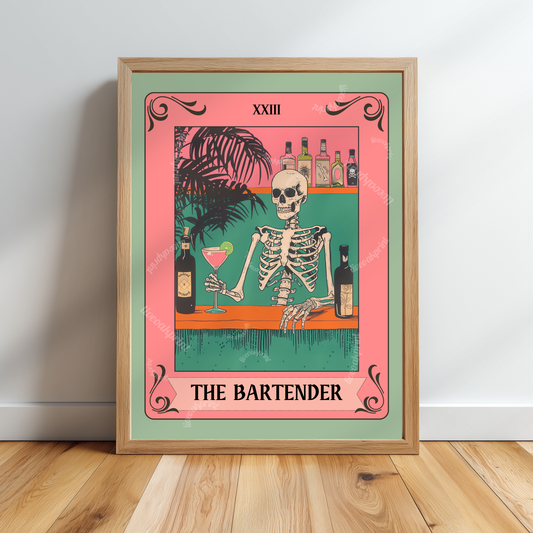 The Bartender Tarot Card Print
