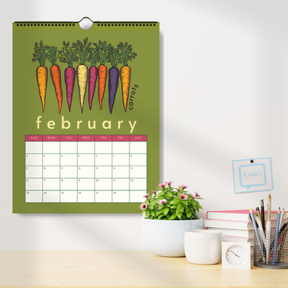 2025 Calendar : Seasonal Produce - Wall Calendar 2025 - Kitchen Calendar 2025 - Seasonal Fruits and Vegetables Calendar