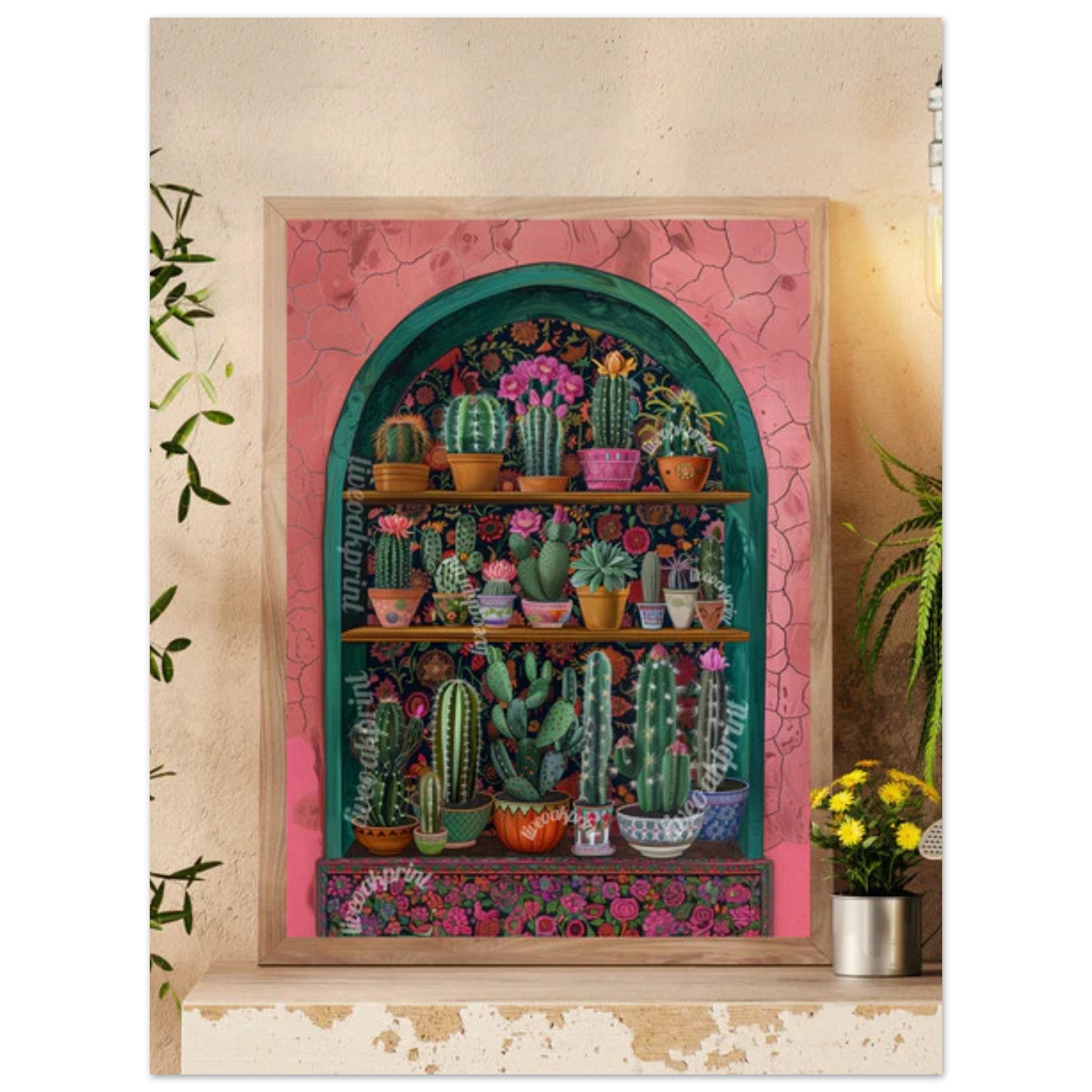 Cactus Print  - Western Wall Decor - Boho Cowgirl Wall Art - Maximalist Cactus Art - Western Decor - Maximalist Botanical Print - Cowboy